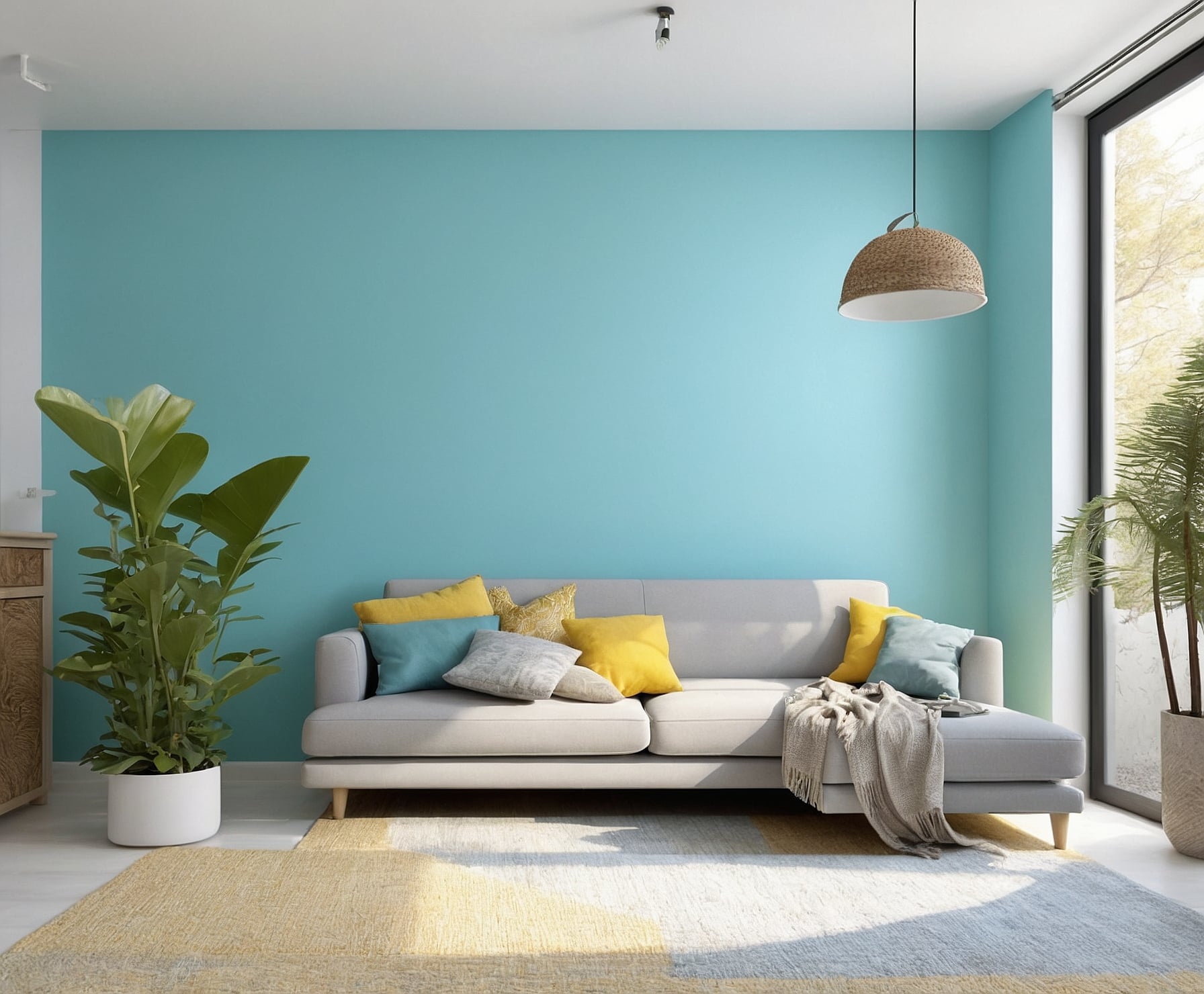 Transformación de salón con colores vibrantes y acabados lisos