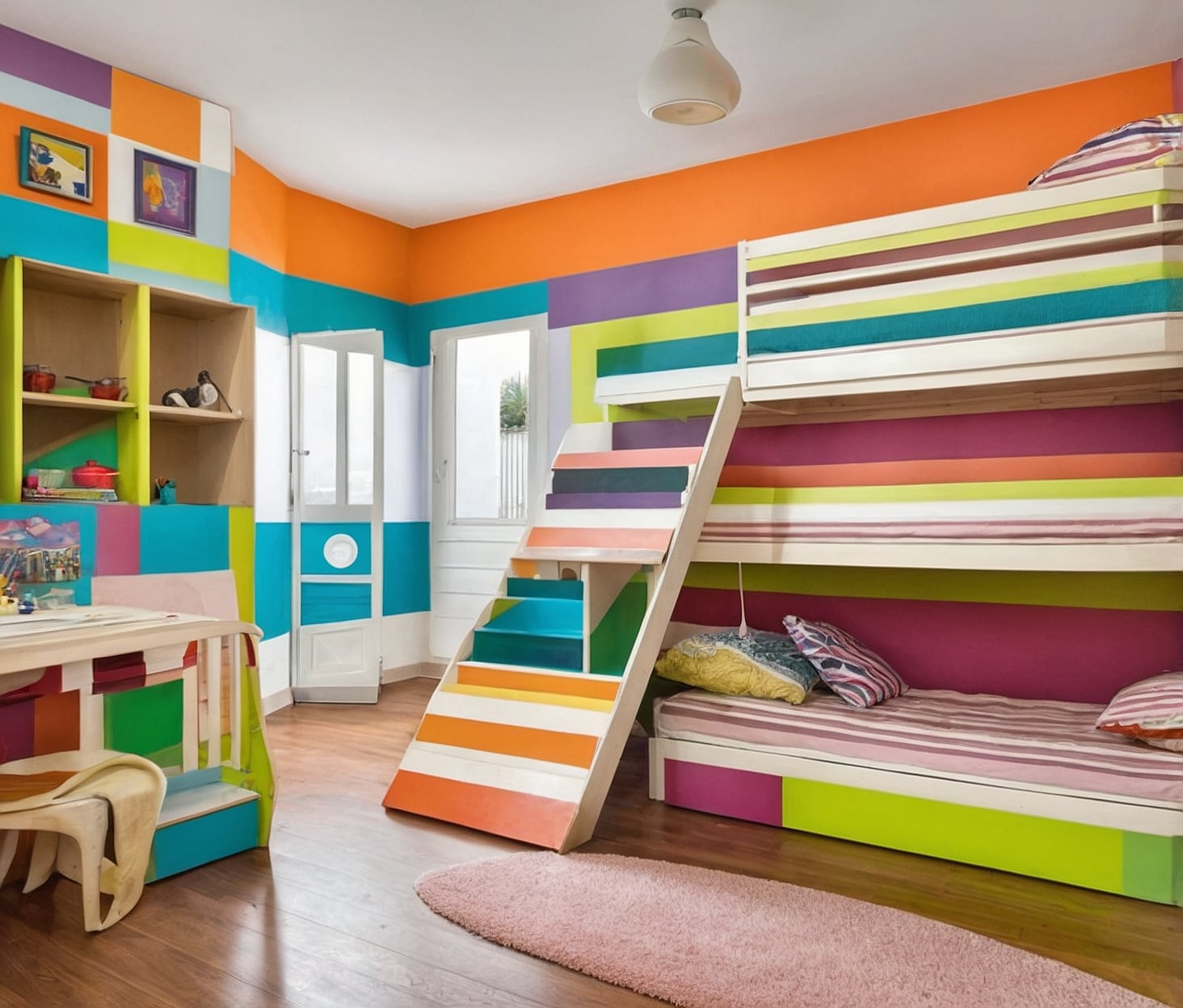 Colores vibrantes en ambiente moderno